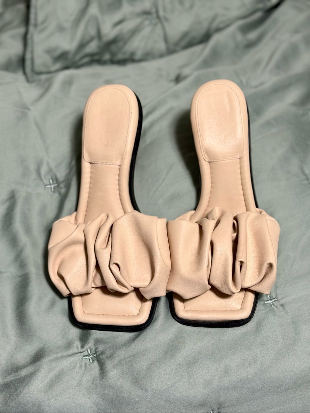 Circus by Sam Edelman Ruched Slide Sandals in Beige